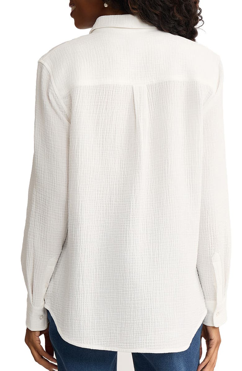 Jones New York Gauze Shirt, Alternate, color, Natural White