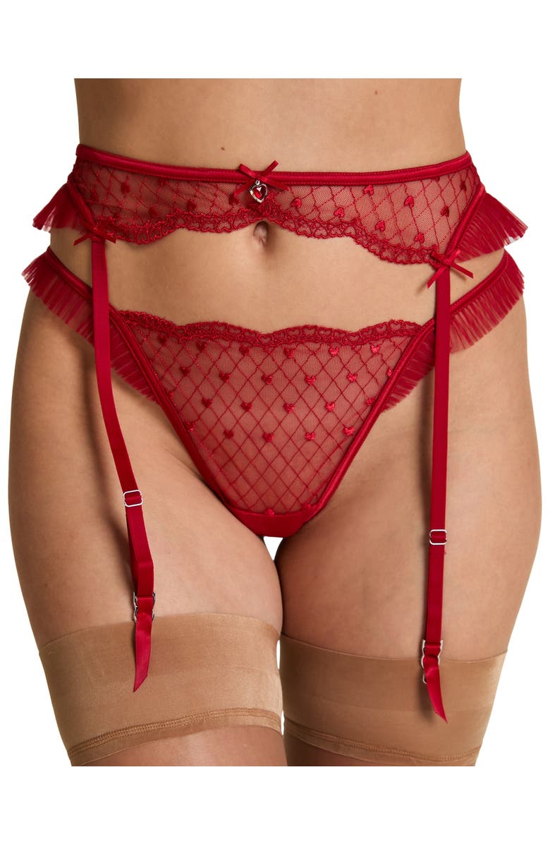 Hunkemöller Cordelie Suspenderbelt, Main, color, Chili Pepper