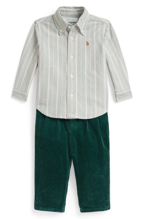 Kids' Striped Shirt & Corduroy Pants 2-Piece Set