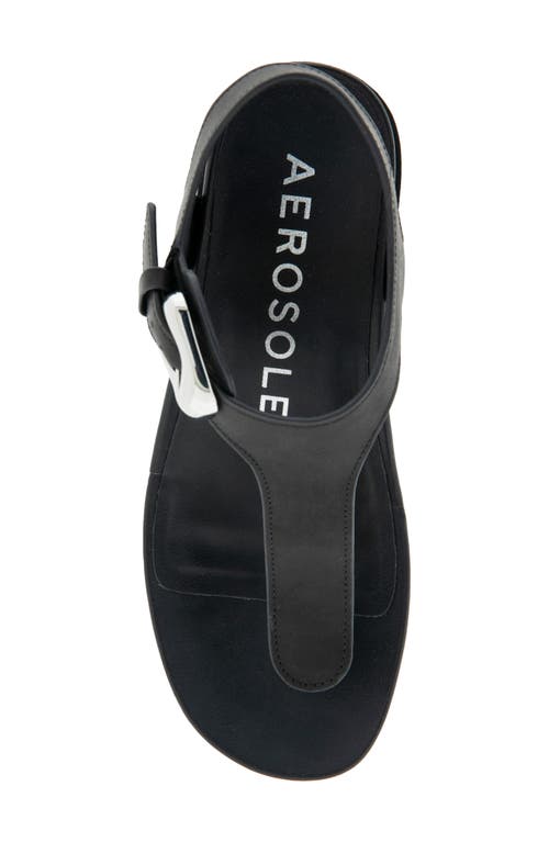 Aerosoles California T-strap Sandal In Black Leather