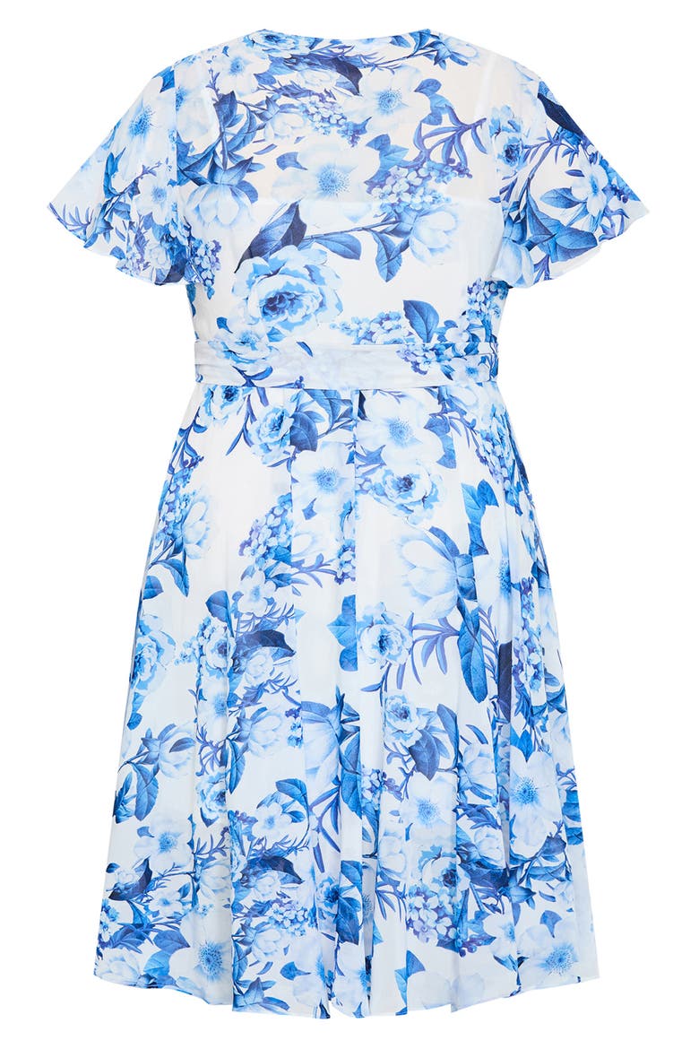 Floral Print Wrap Dress, Alternate, color, BLUEBELL