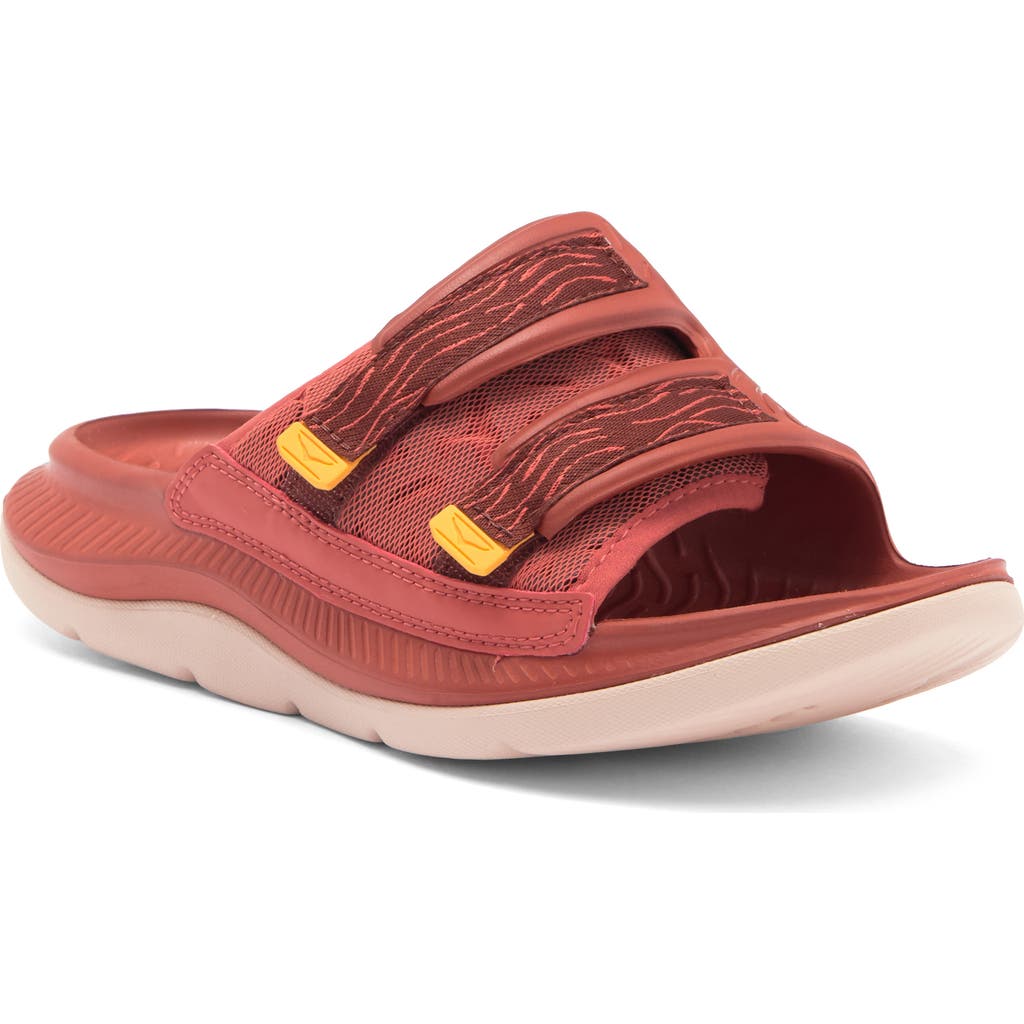 Hoka Gender Inclusive Ora Luxe Slide Sandal In Hot Sauce/peach Whip