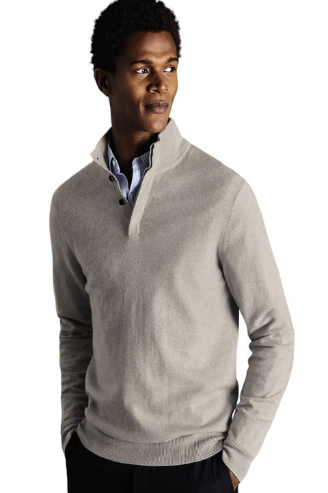 Merino/Cashmere Button Neck
