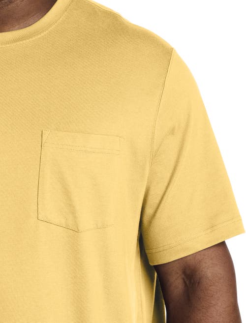 Harbor Bay By Dxl Big & Tall Moisture-wicking Pocket T-shirt In Lemon Drop