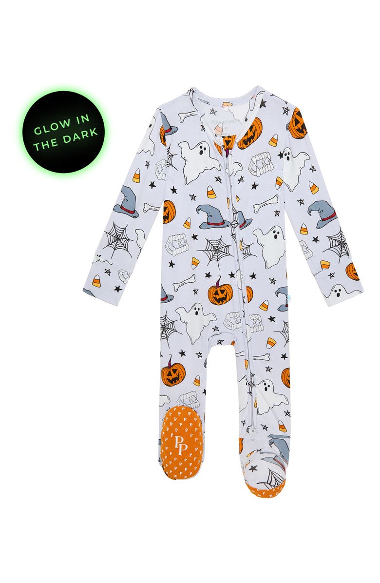 Posh Peanut Fitted Zip Footie, Alternate, color, Grey