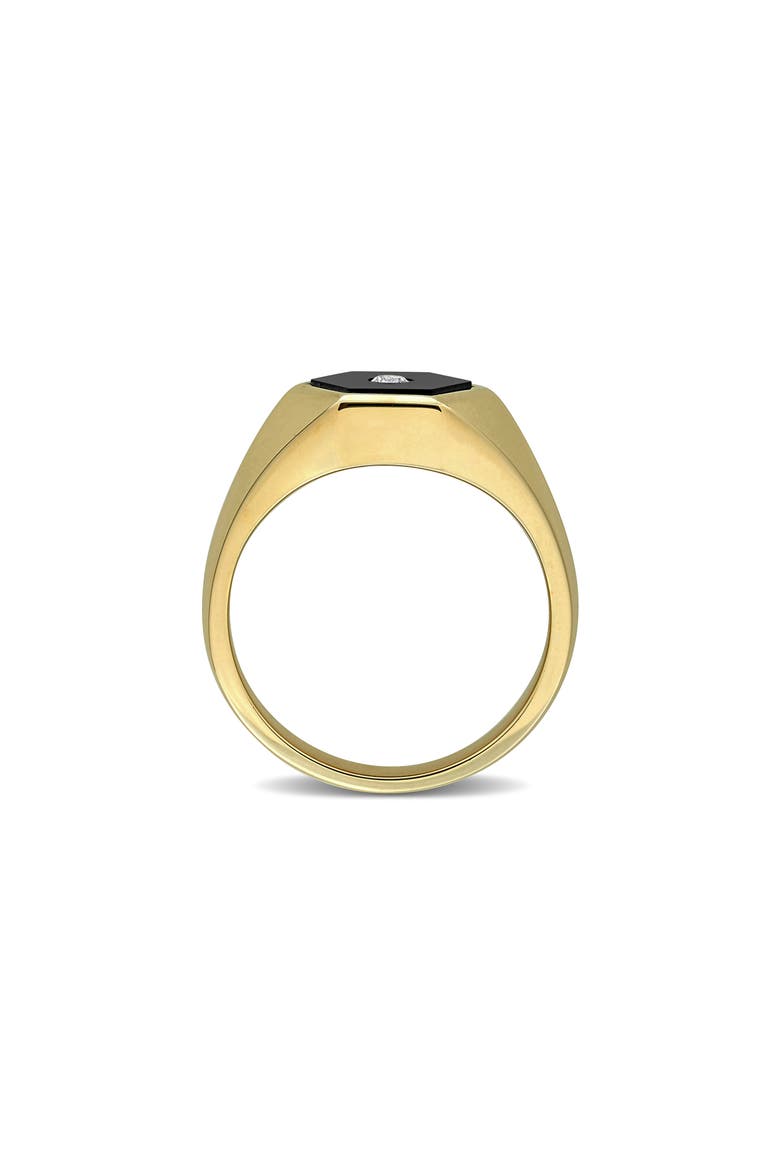 Onyx & Diamond Signet Ring, Alternate, color, BLACK