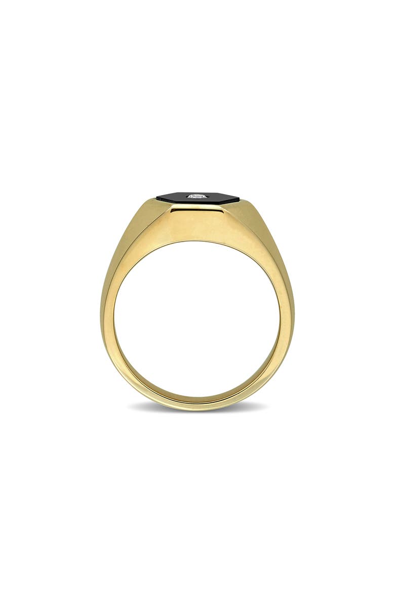DELMAR Onyx & Diamond Signet Ring, Alternate, color, Black