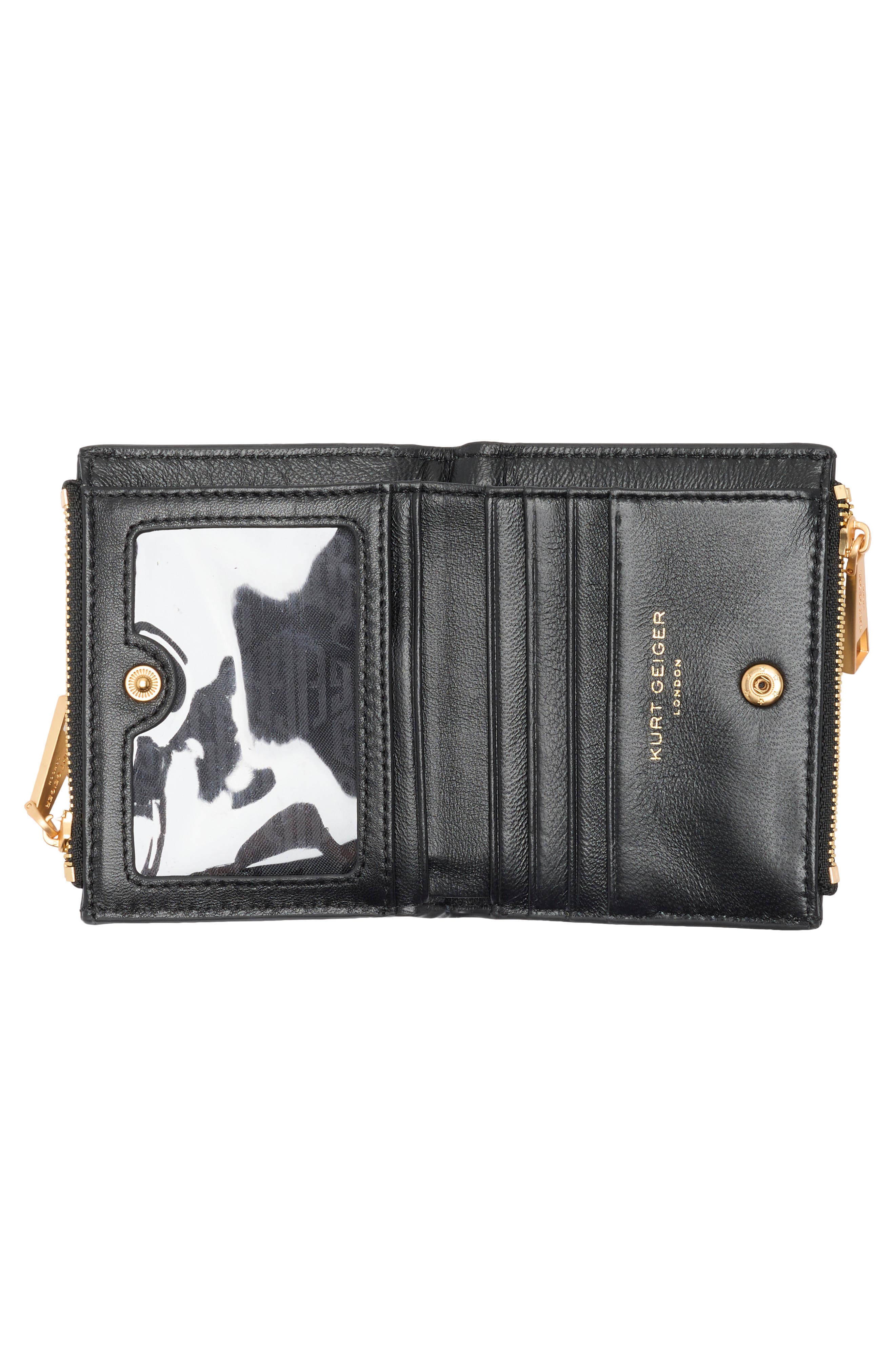 Kurt Geiger London Kensington Leather Flap Wallet, Alternate, color, Open Grey