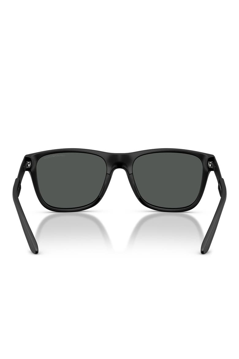 57mm Polarized Square Sunglasses, Alternate, color, MATTE BLACK / DARK GREY