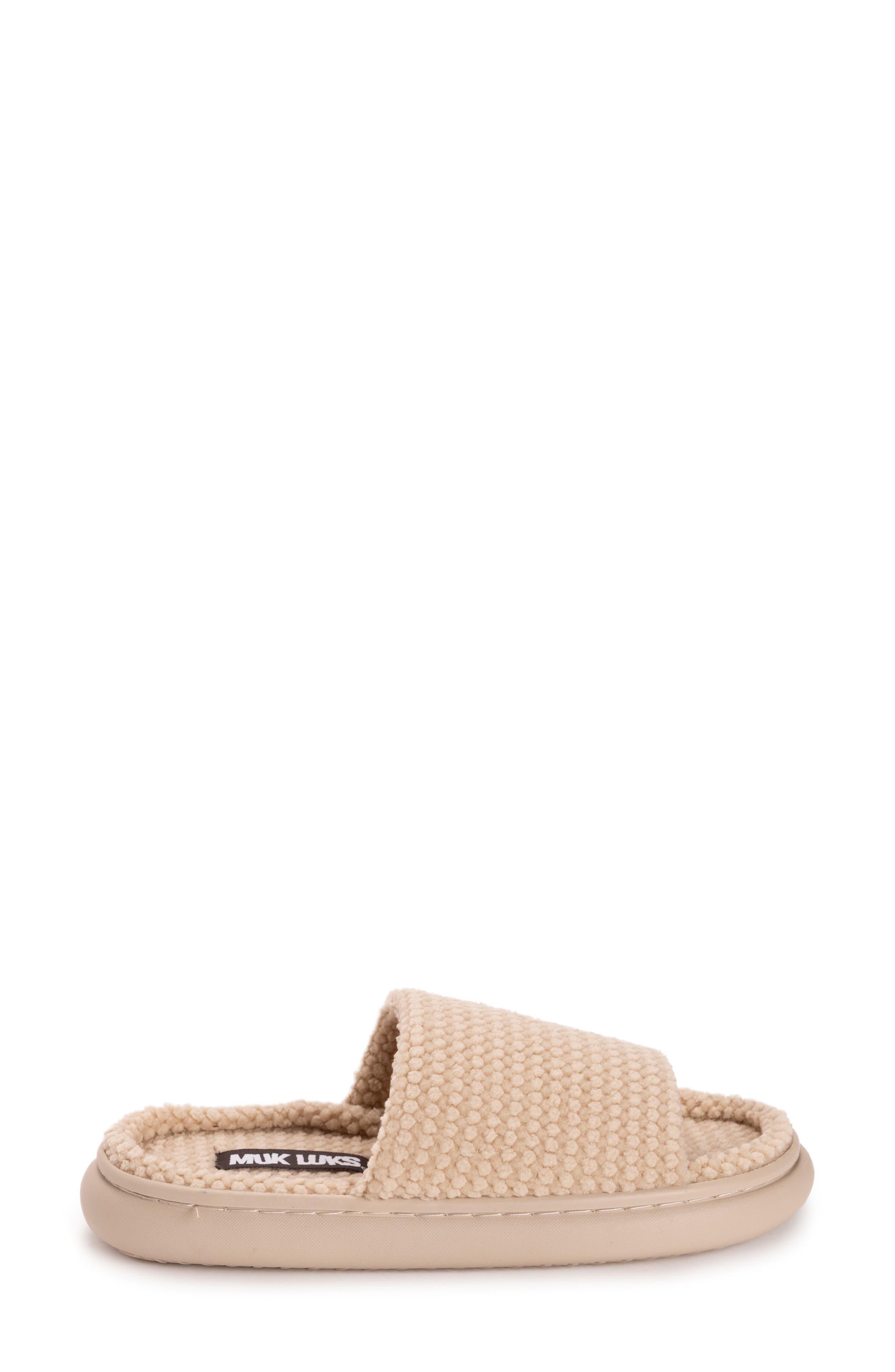 MUK LUKS Marsai Faux Shearling Slipper, Alternate, color, Wheat Knit