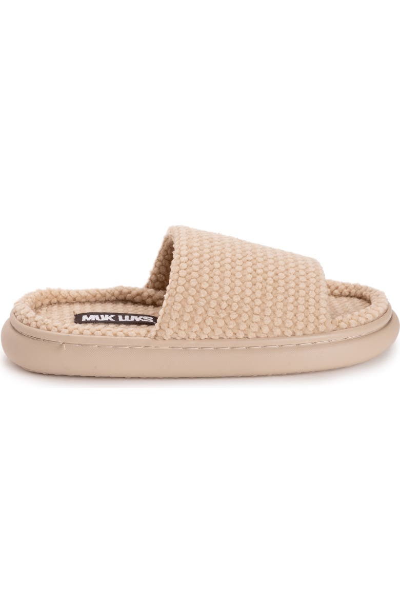 MUK LUKS Marsai Faux Shearling Slipper, Alternate, color, Wheat Knit
