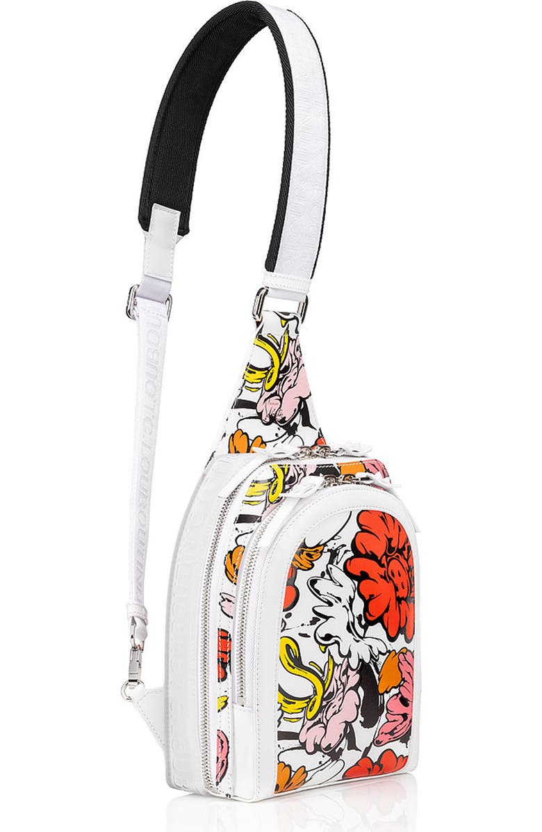 Christian Louboutin Loubifunk Leather & Jacquard Backpack, Alternate, color,