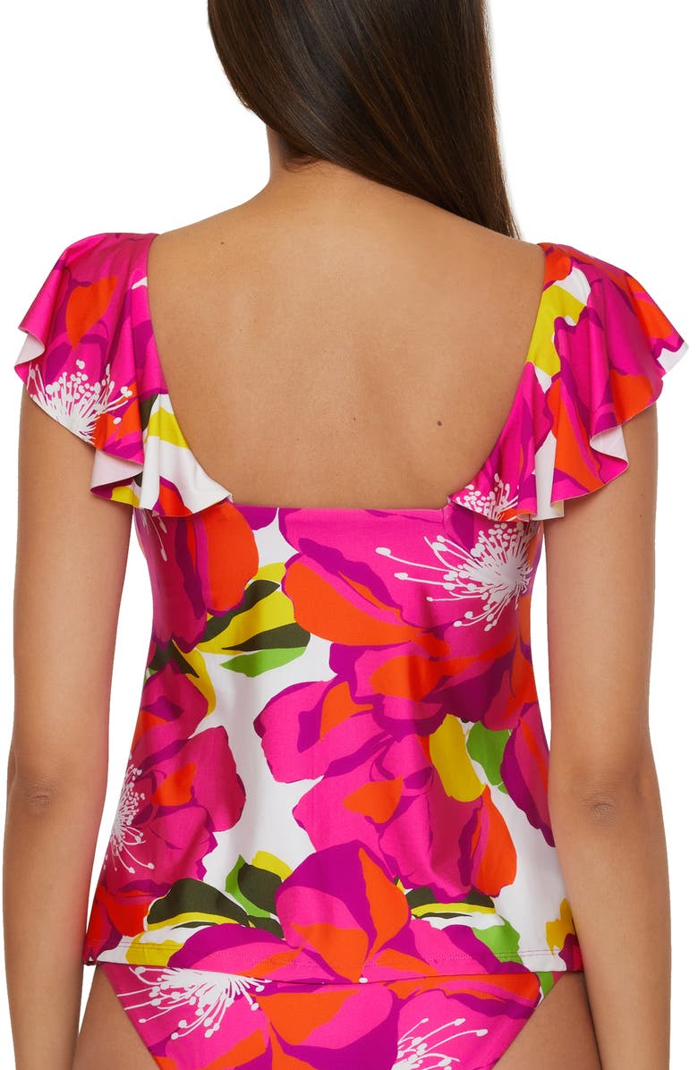 Trina Turk Bloom Plunge Tankini Top, Alternate, color, 