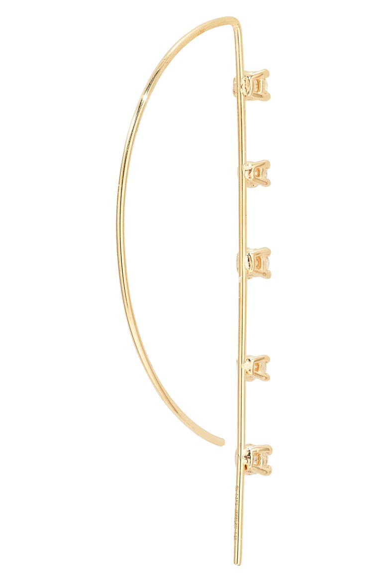 Solo Diamond P Hoop Earrings, Alternate, color, YELLOW
