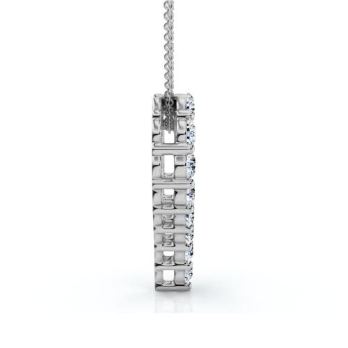 Bliss Diamond 1ct Diamond Heart Pendant 14k Gold Lab Grown 3/4" Tall Necklace In 14k White Gold