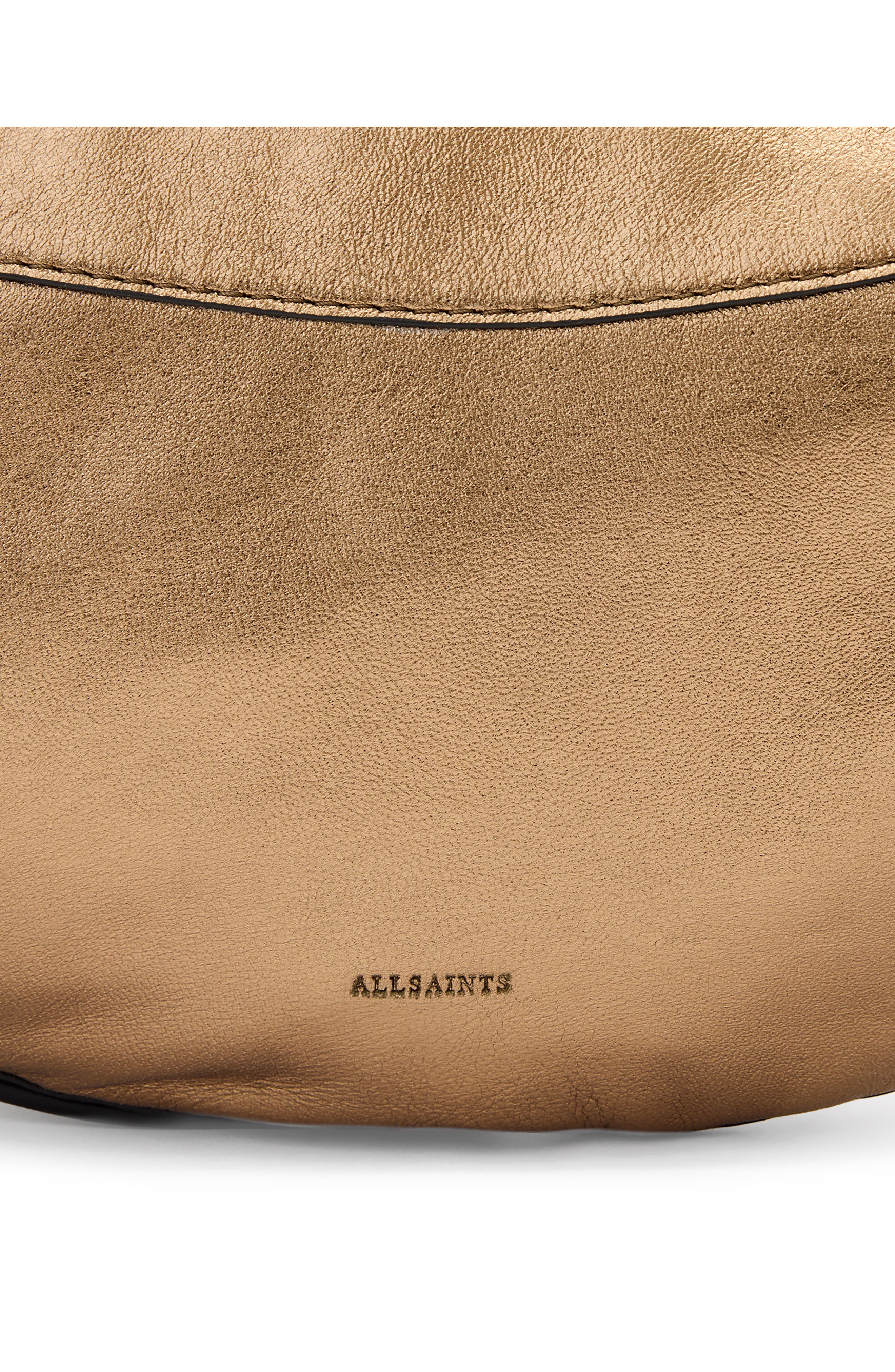 AllSaints Luna Metallic Leather Crossbody Bag, Alternate, color, 