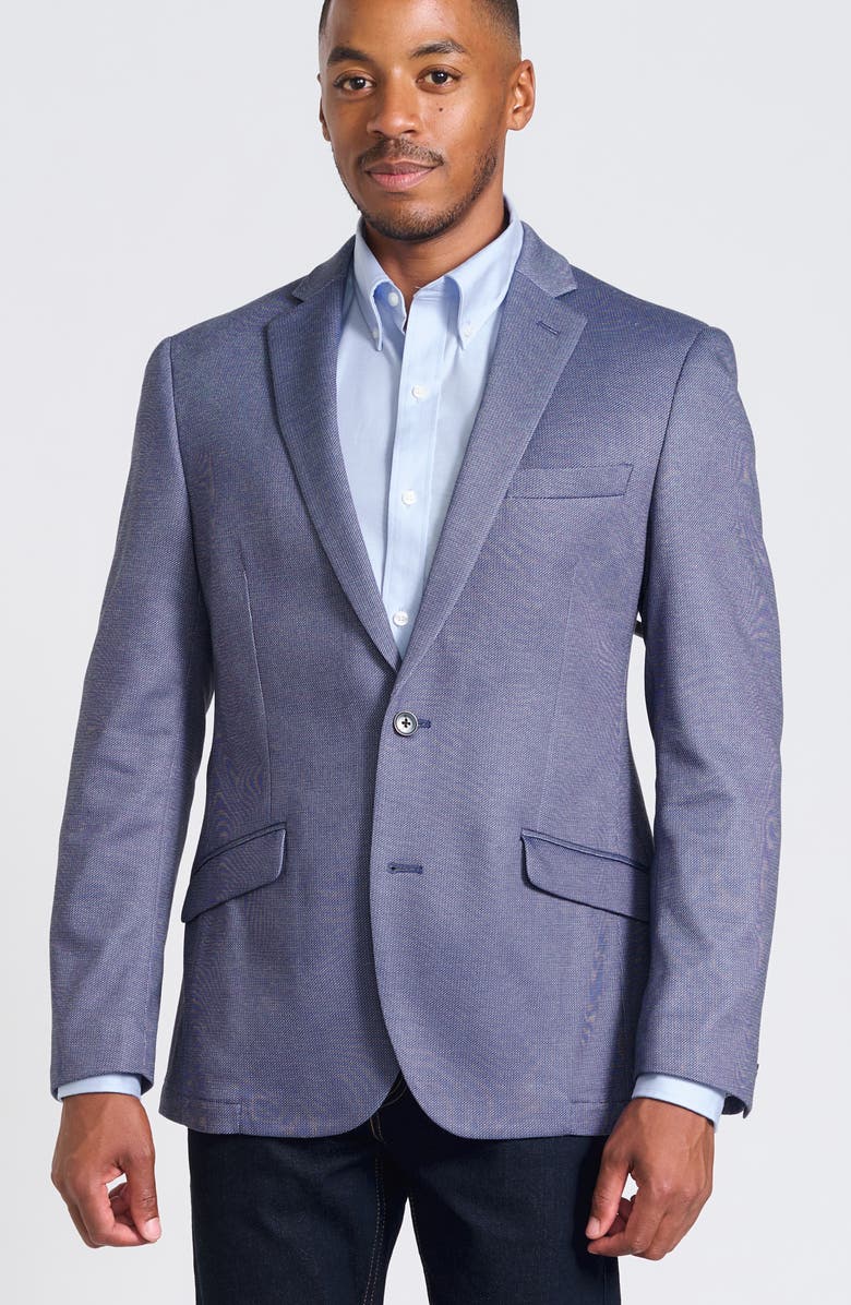 SAVILE ROW CO Blue Knit Blazer, Alternate, color, Blue