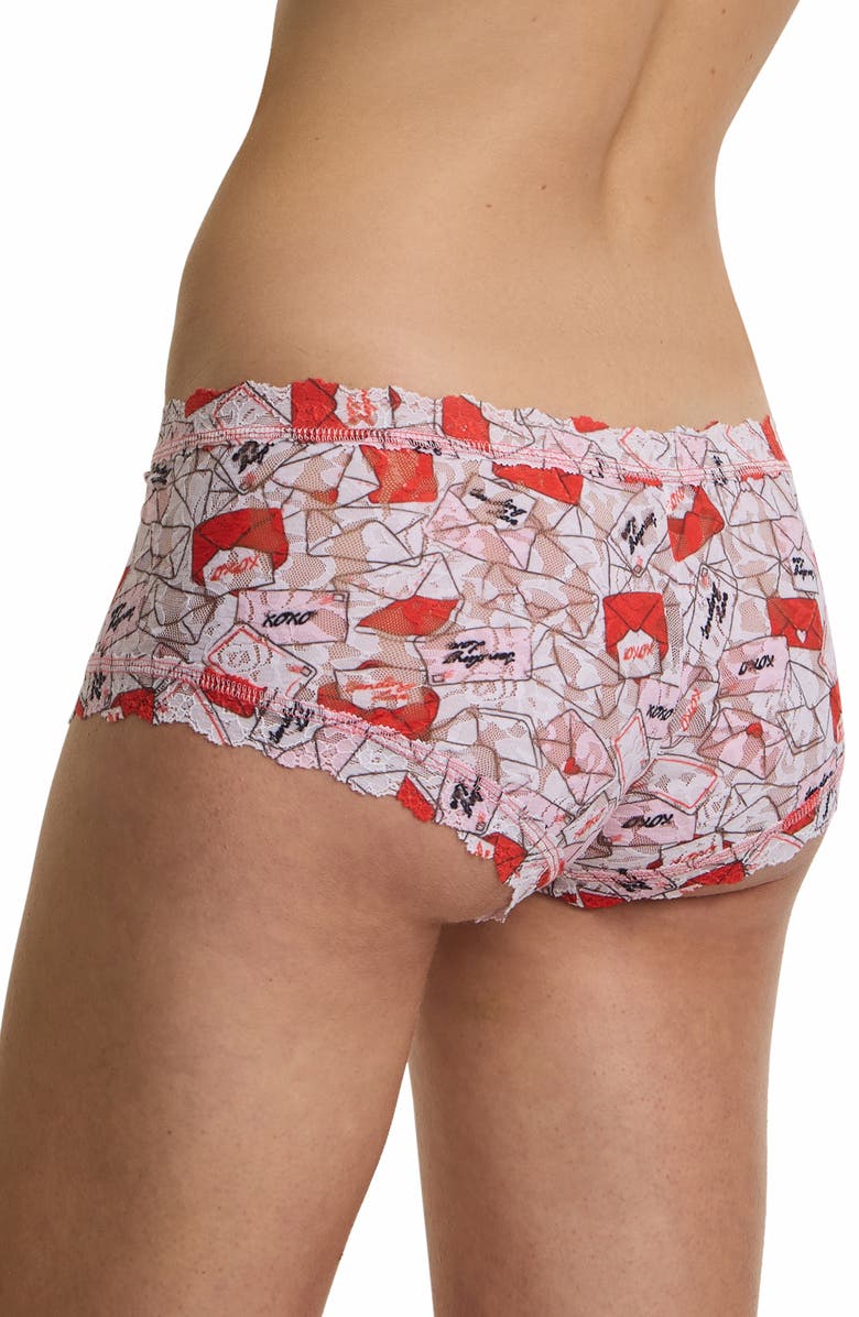 Hanky Panky Print Boyshorts, Alternate, color, With Love White
