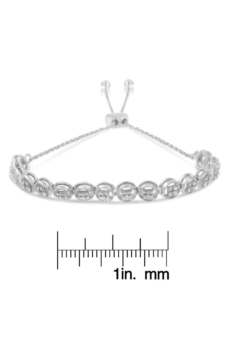 Silver 1/10 Cttw Diamond Bolo Bracelet, Alternate, color, White