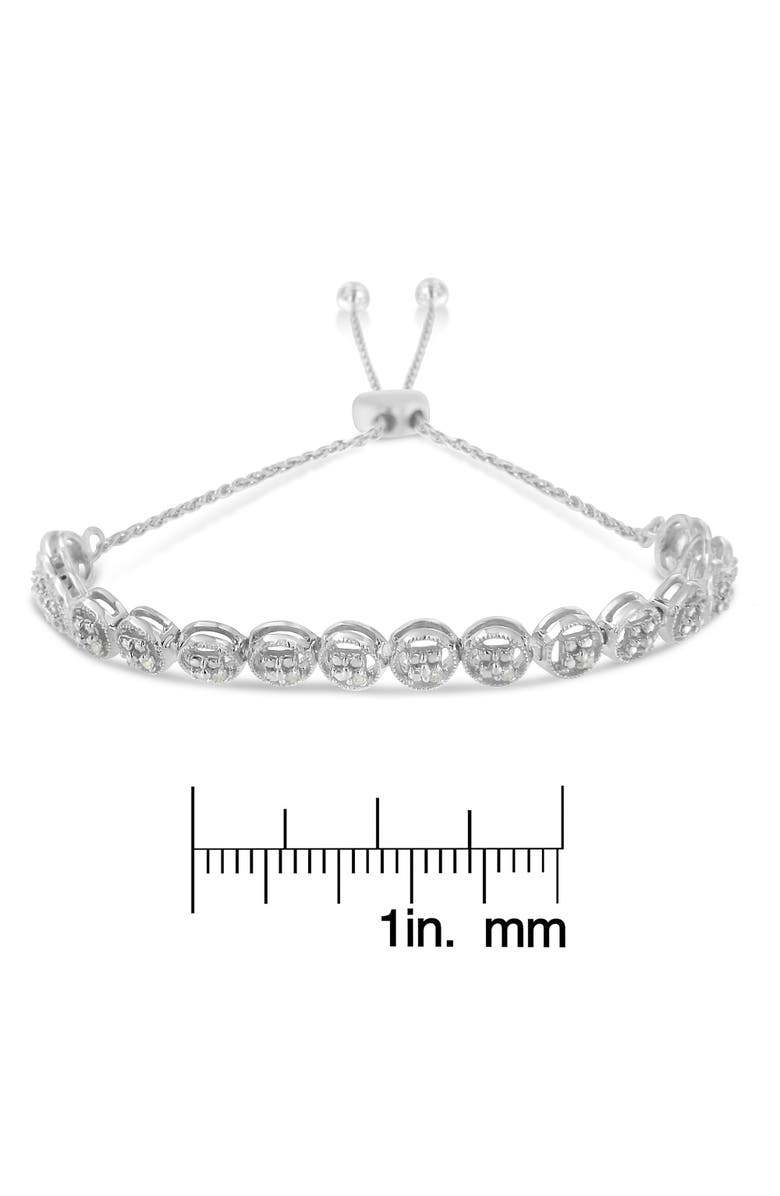 Haus of Brilliance Silver 1/10 Cttw Diamond Bolo Bracelet, Alternate, color, White