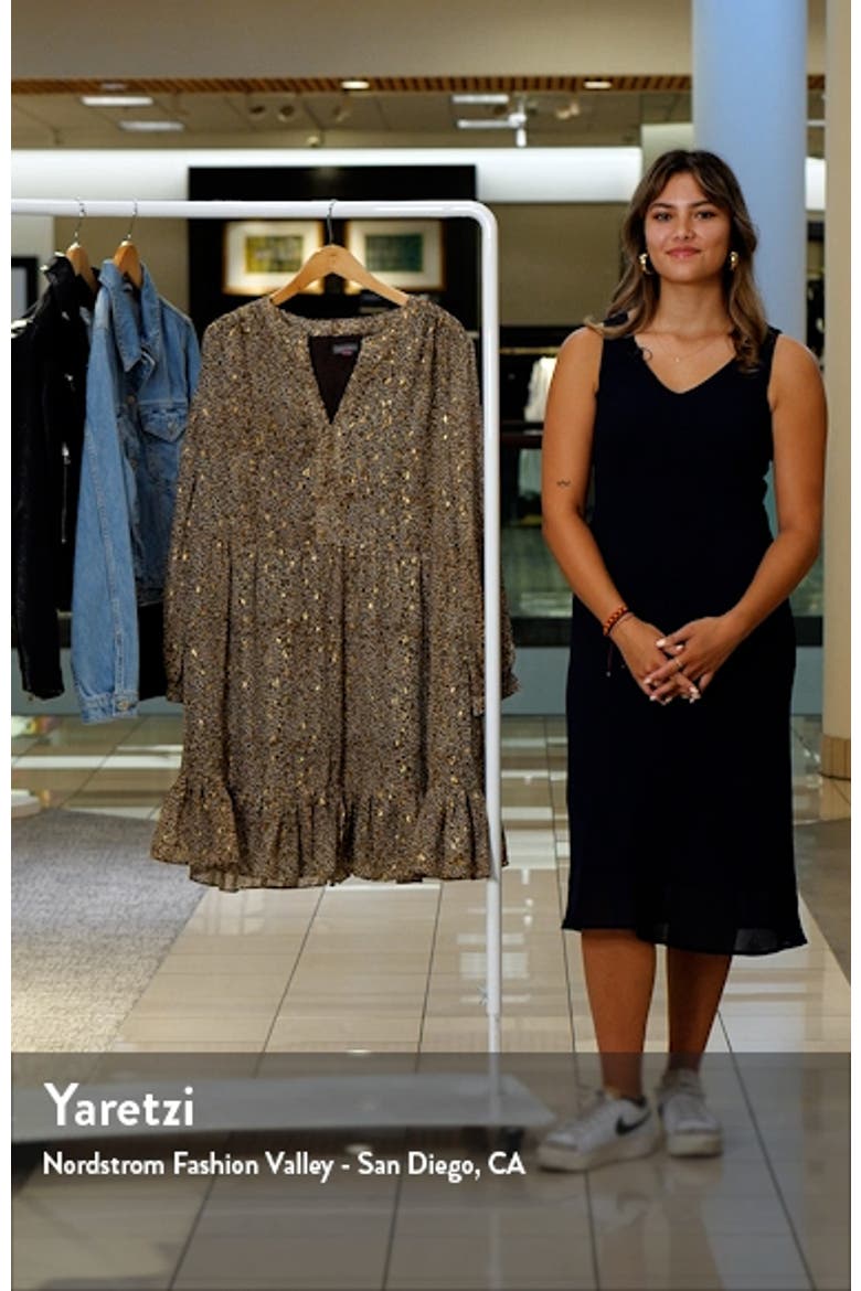 Leopard Print Ruffle Hem Long Sleeve Dress video