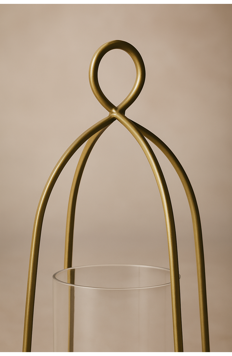 Raiz Studio Bend Hurricane Holder, Alternate, color, Gold - Tall