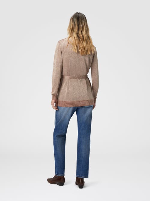 Missoni Womens Rose Gold Tones Belted Metallic Knitted Cardigan In Neutral