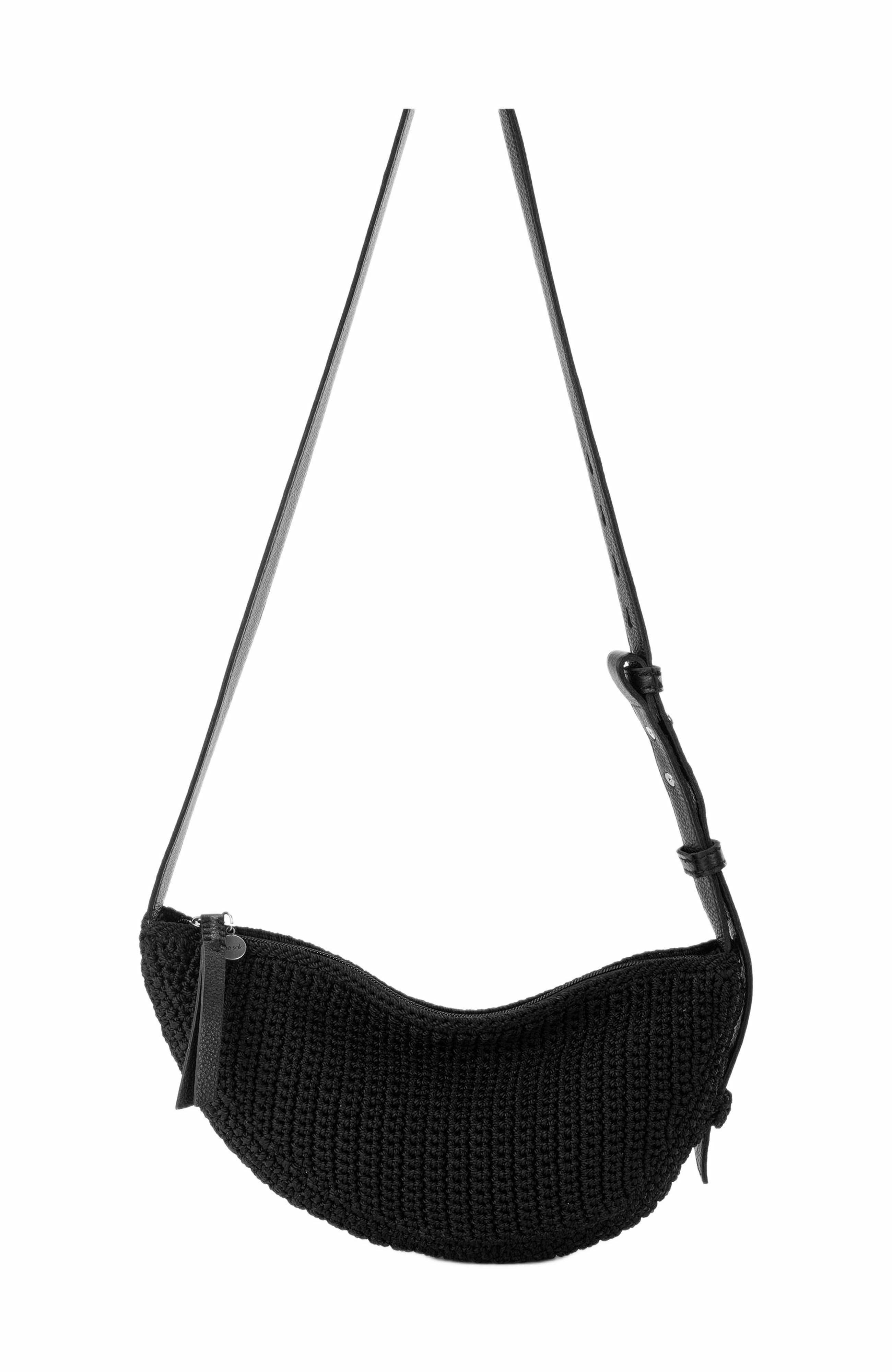The Sak Tess Sling Hand Crochet Bag, Alternate, color, Black Crochet
