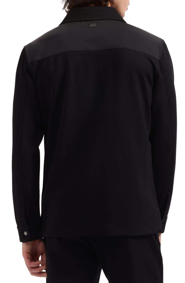 Bugatchi Soft Touch Knit Shirt Jacket, Alternate, color, Black