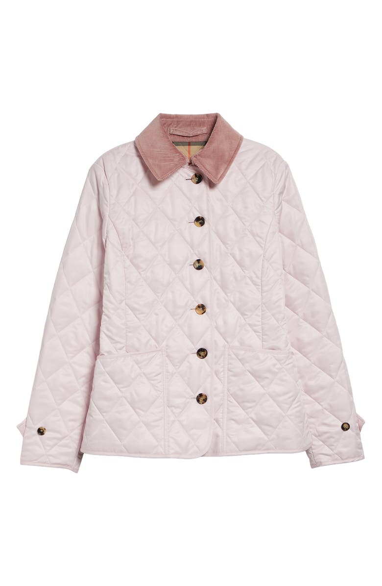 Burberry Fernleigh Quilted Jacket, Main, color, Mallow Pink