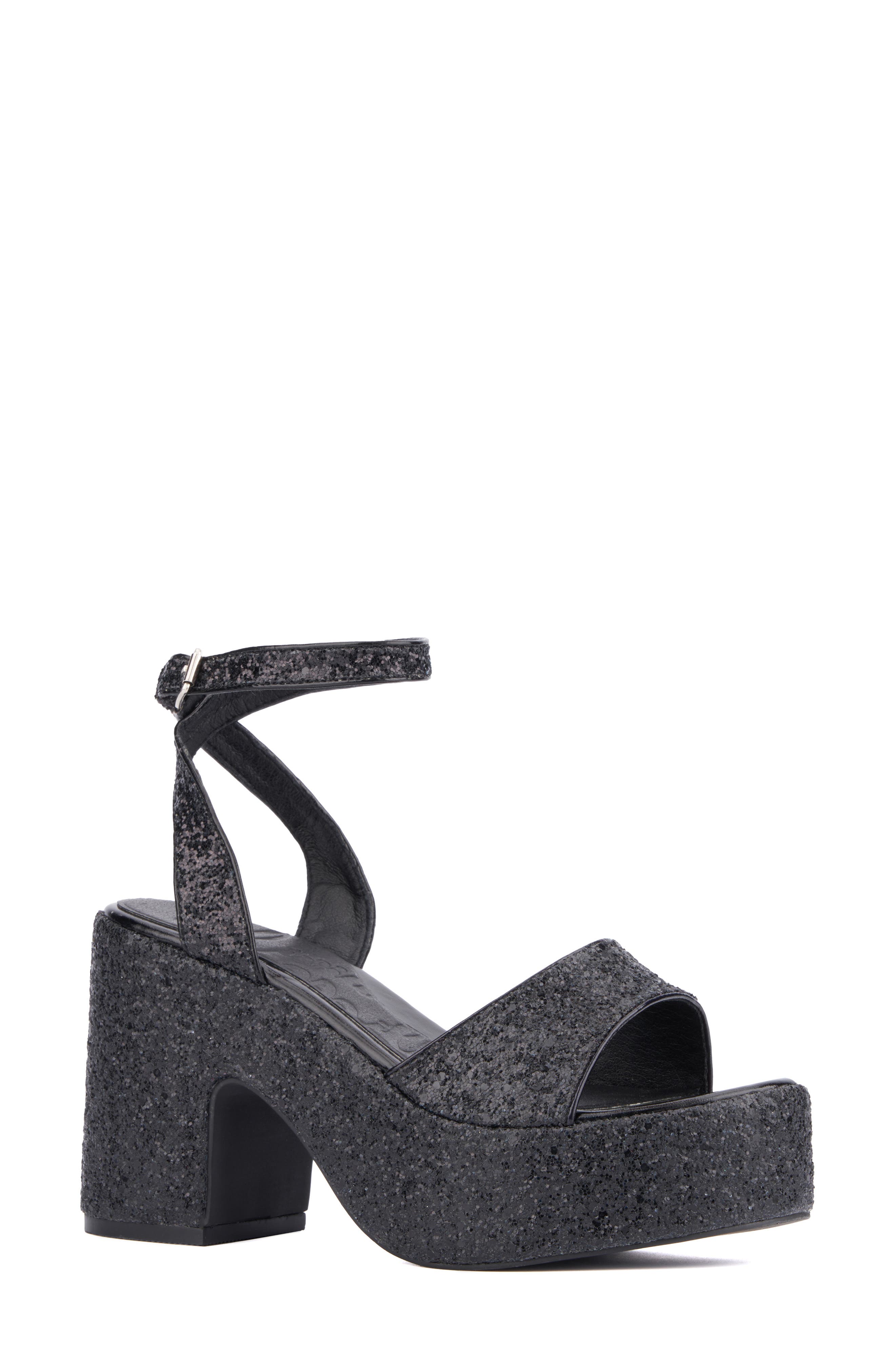 OLIVIA MILLER Capricorn Glitter Platform Sandal, Main, color, 