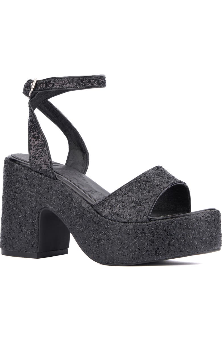 OLIVIA MILLER Capricorn Glitter Platform Sandal, Main, color,