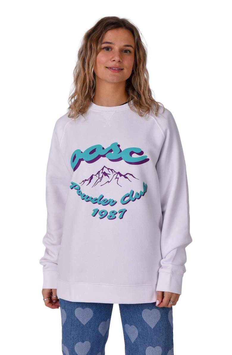OOSC Powder Club Sweatshirt - White, Main, color, 