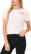 CeCe Embellished Bow T-Shirt