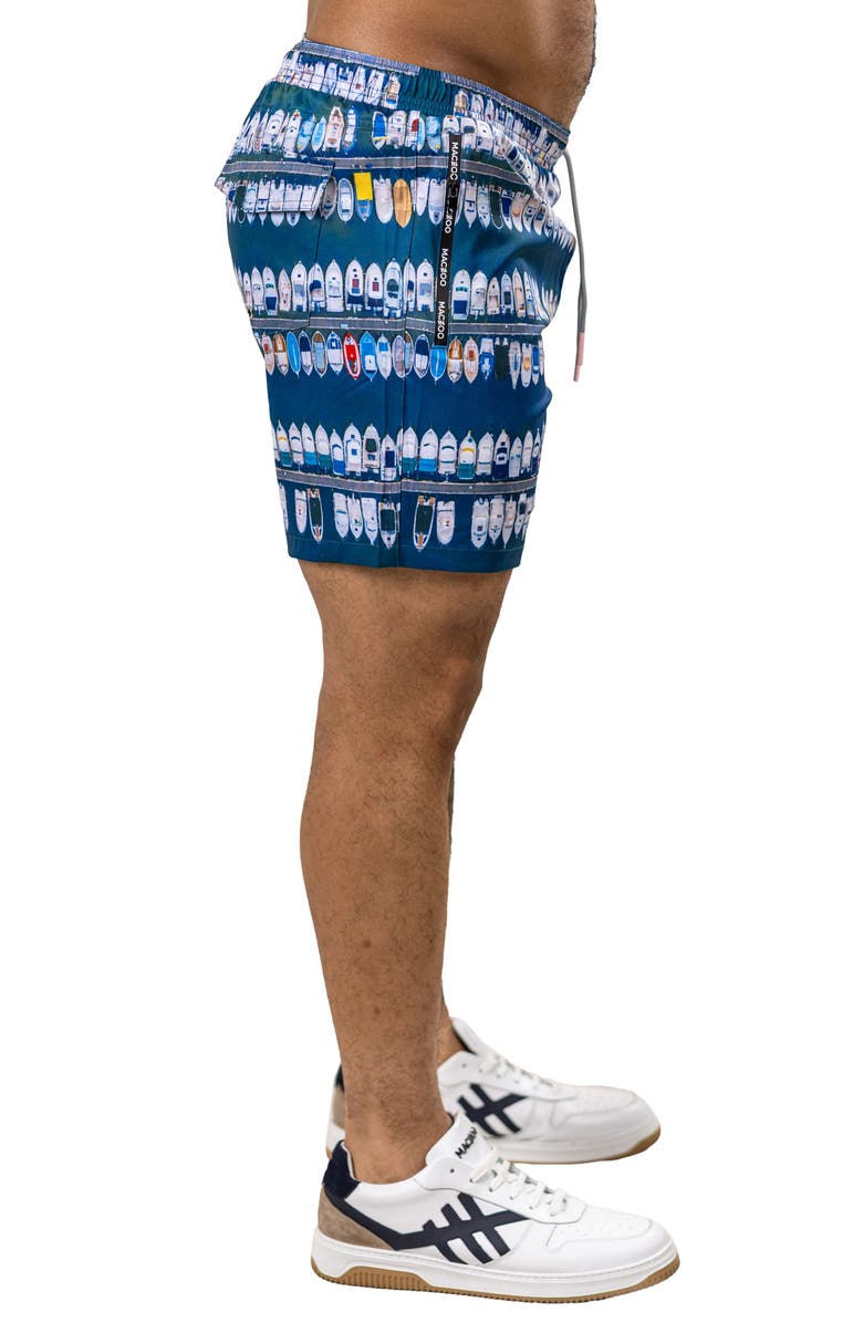 Maceoo Swim Marthyr Print Swim Trunks, Alternate, color, Blue