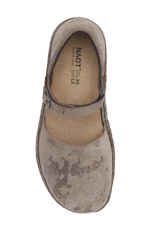 Naot Catania Mary Jane Flat In Gray Marble Suede