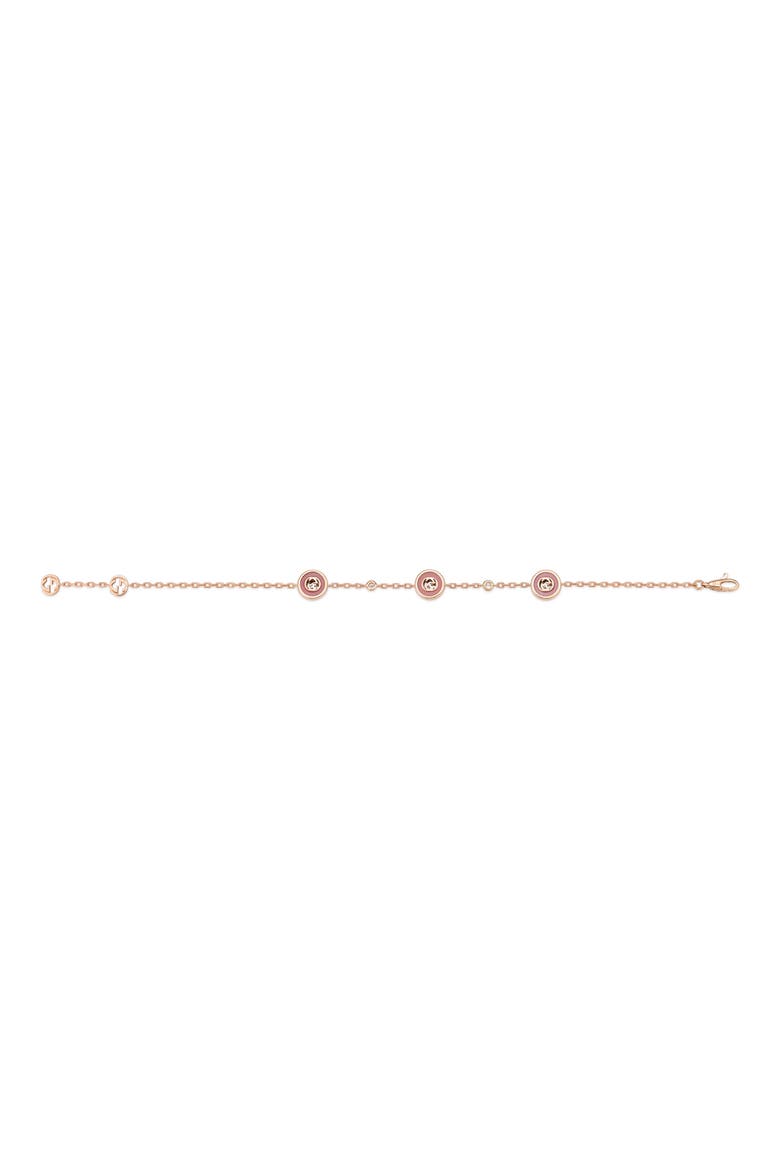 Interlocking G Diamond Station Bracelet, Alternate, color, PINK/ ROSE GOLD