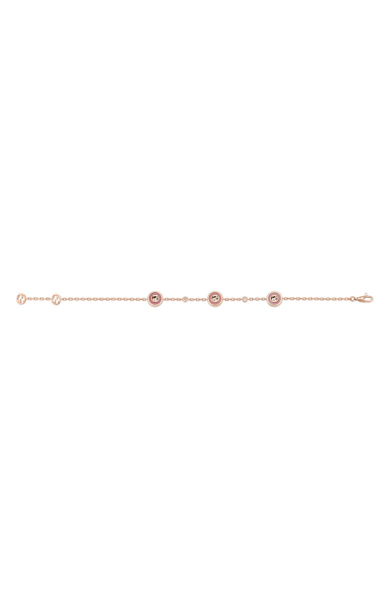 Gucci Interlocking G Diamond Station Bracelet, Alternate, color, Pink/ Rose Gold