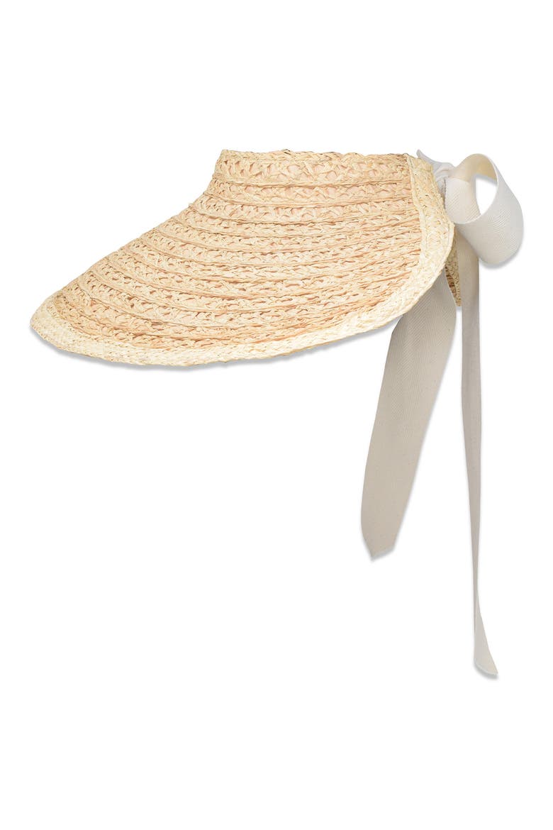 Margot Packable Wide Brim Visor, Alternate, color, NATURAL