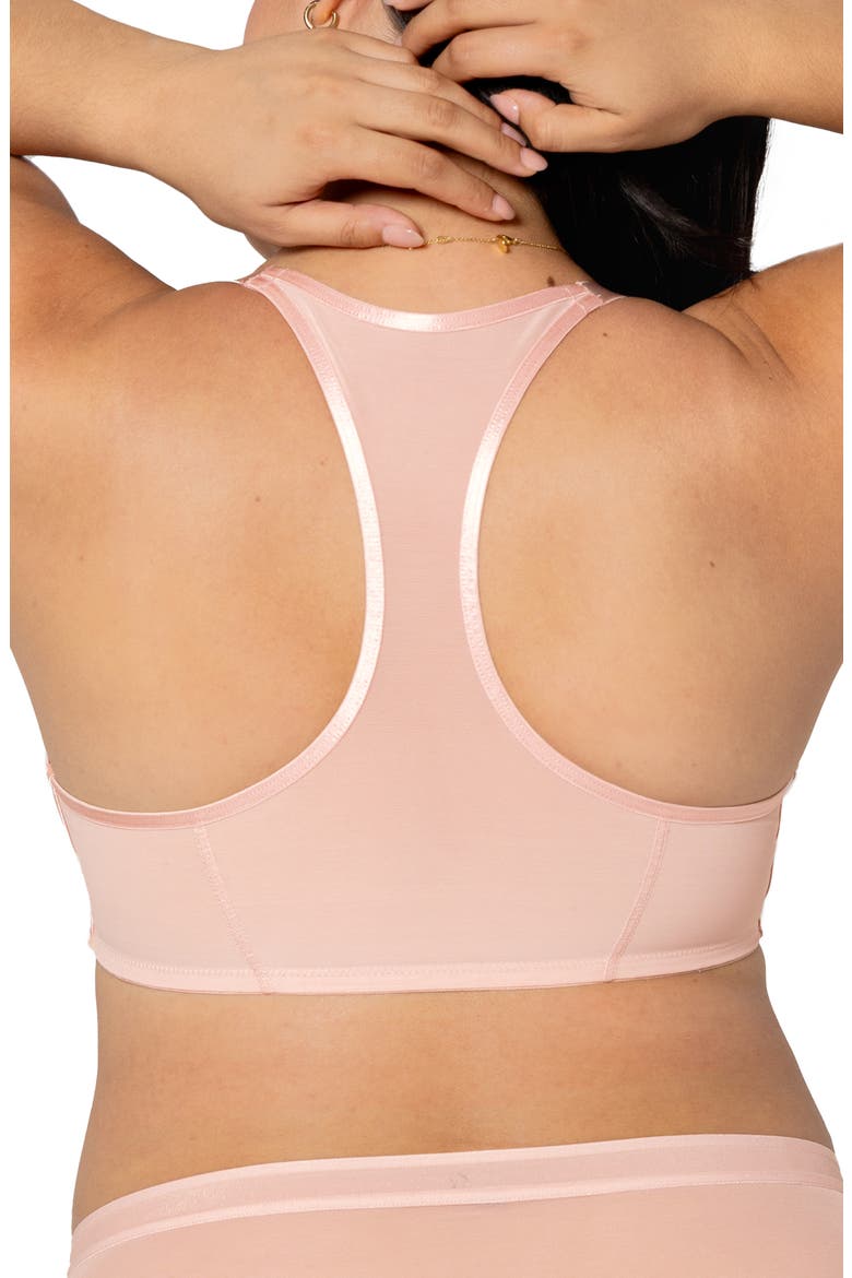 Sheer Mesh Front Clasp T-Shirt Underwire Bra, Alternate, color, BLUSHING ROSE