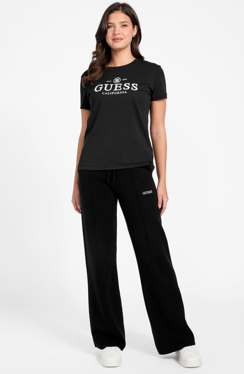 GUESS Arabella Graphic Print Organic Cotton Blend T-Shirt, Alternate, color, Black-Black