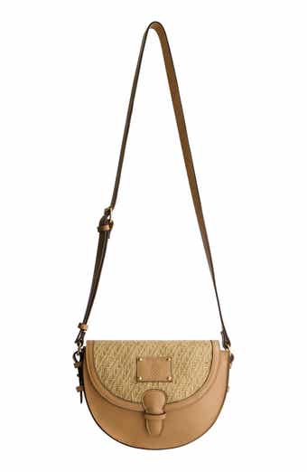 Tommy Bahama Logo Debossed Raffia Crossbody Bag