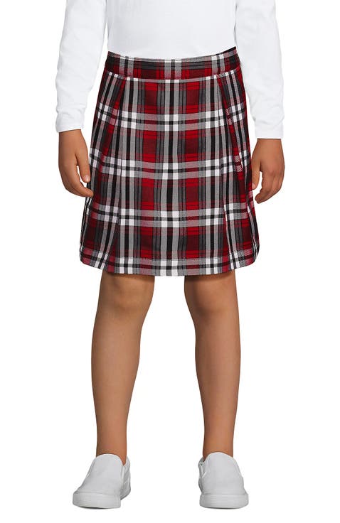 School Uniform Girls Plaid Skort Top of Knee
