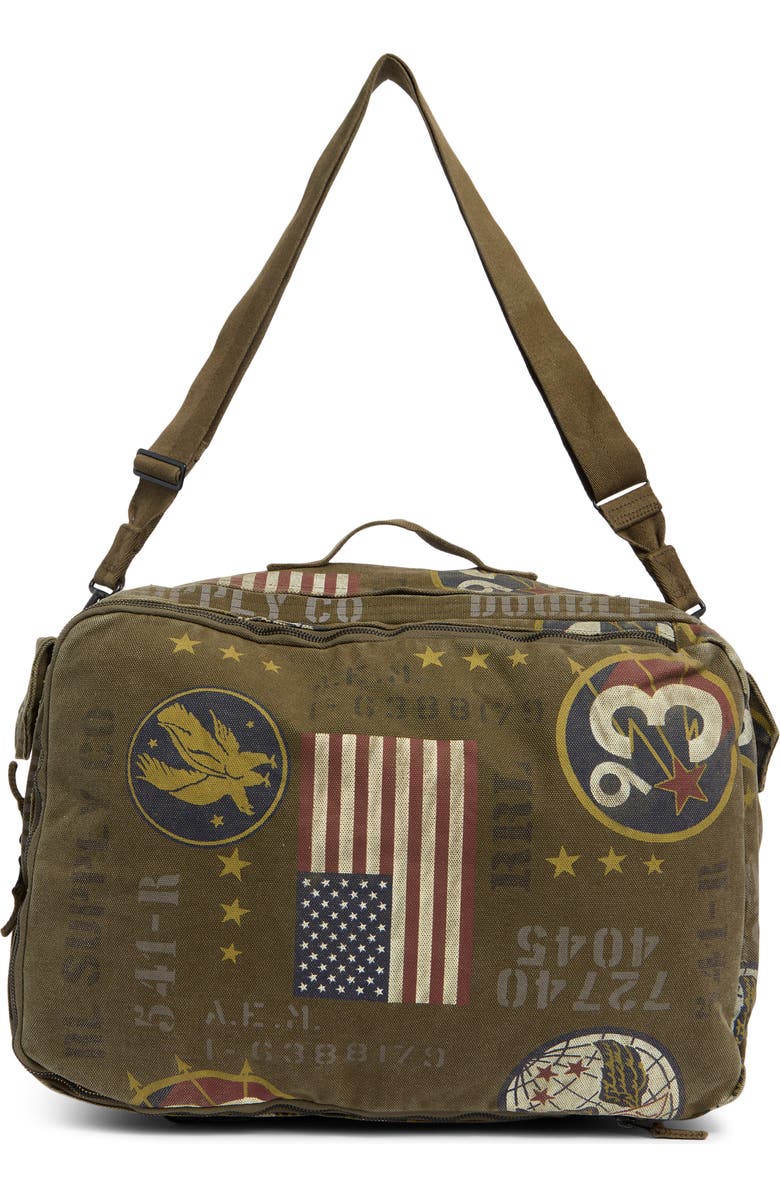 Double RL Canvas Graphic Backpack, Alternate, color, Olive Drab/ Multi