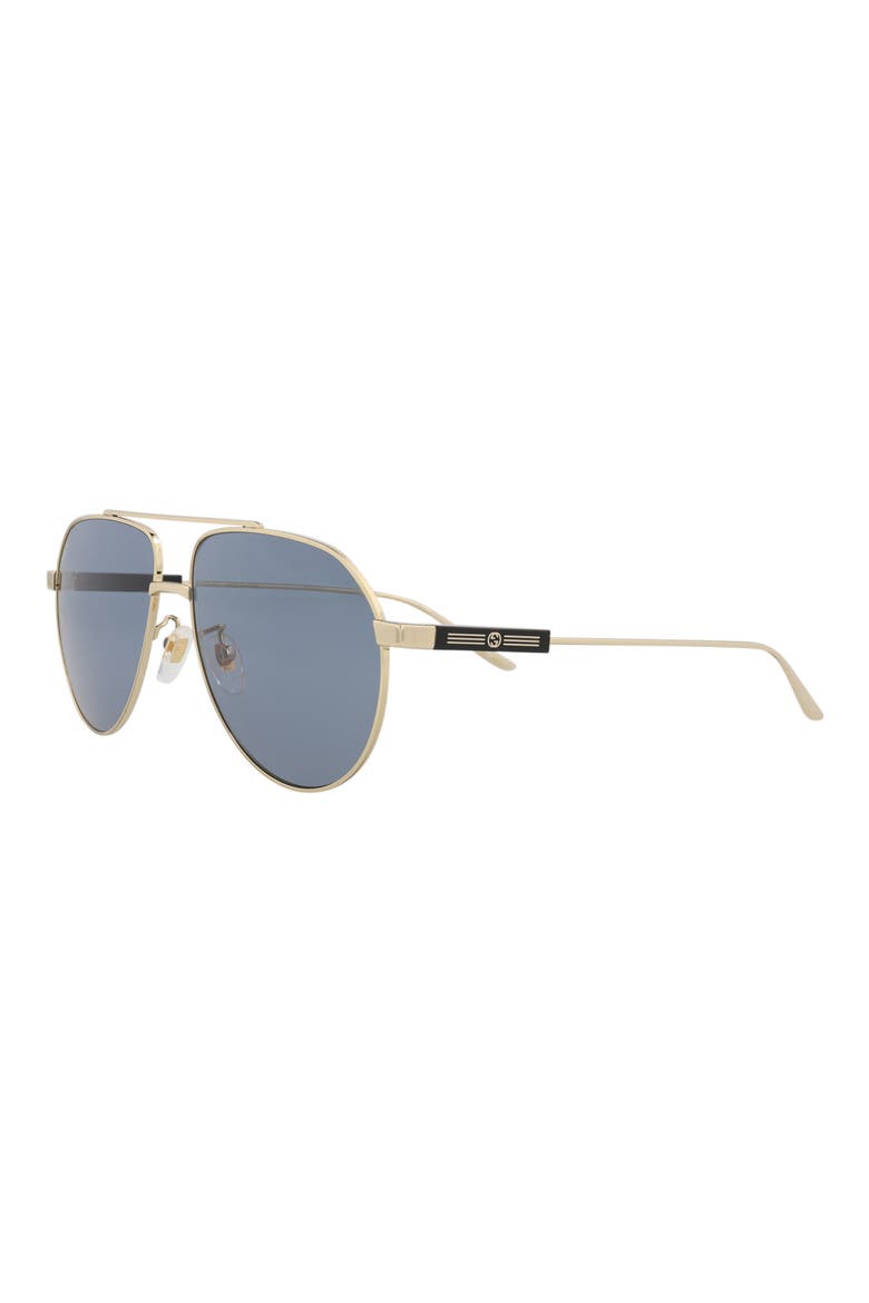 61mm Aviator Sunglasses, Alternate, color, GOLD GOLD GREY