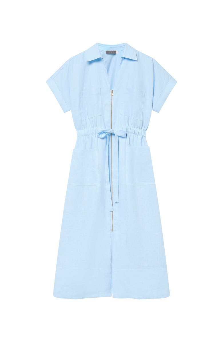 MINT VELVET Linen Midi Shirt Dress, Alternate, color, Blue