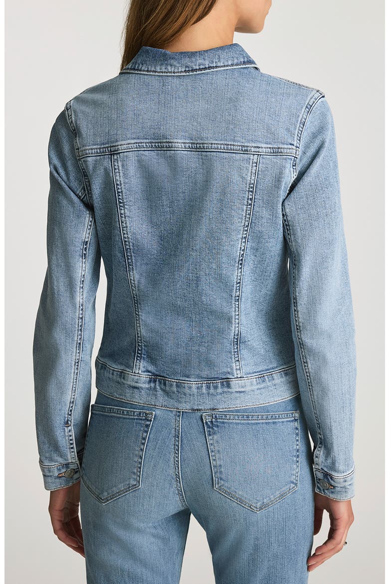 Samantha Crop Denim Trucker Jacket, Alternate, color, LIGHT BRUSHED FLEX BLUE