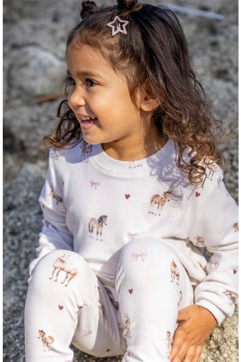 Ava Horse Hacci Long Sleeve Top & Leggings Set, Alternate, color, IVORY