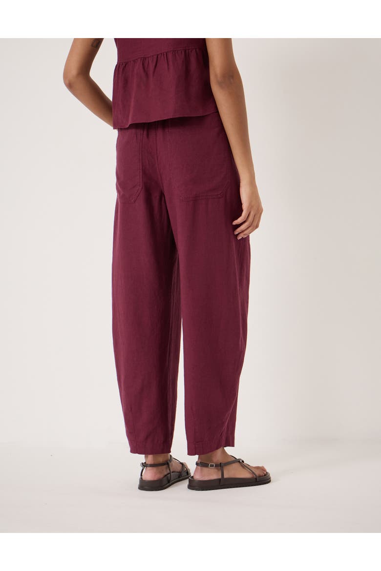 Tovi Linen Blend Barrel Leg Pants, Alternate, color, Maroon Red