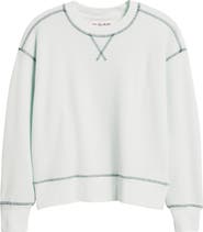 CITY BLUES Contrast Stitch Waffle Knit Sweatshirt